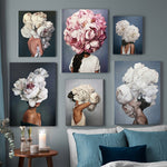 Load image into Gallery viewer, Nordic Modern Floral Feather wall art canvas painting Living Room Home Decor
