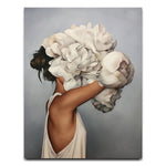 Load image into Gallery viewer, Nordic Modern Floral Feather wall art canvas painting Living Room Home Decor

