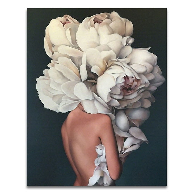 Nordic Modern Floral Feather wall art canvas painting Living Room Home Decor