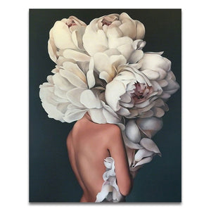 Nordic Modern Floral Feather wall art canvas painting Living Room Home Decor