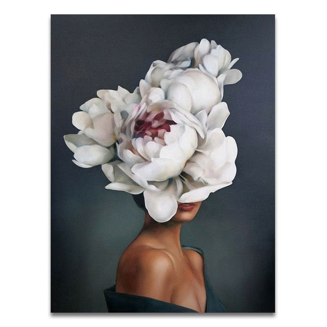 Nordic Modern Floral Feather wall art canvas painting Living Room Home Decor