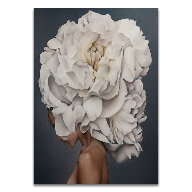 Nordic Modern Floral Feather wall art canvas painting Living Room Home Decor