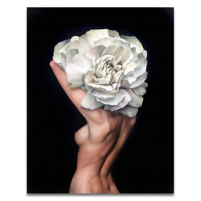 Nordic Modern Floral Feather wall art canvas painting Living Room Home Decor