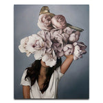 Load image into Gallery viewer, Nordic Modern Floral Feather wall art canvas painting Living Room Home Decor
