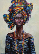 Load image into Gallery viewer, African woman wall art on canvas painting
