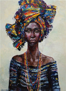 African woman wall art on canvas painting