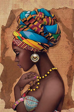 Load image into Gallery viewer, African woman wall art on canvas painting
